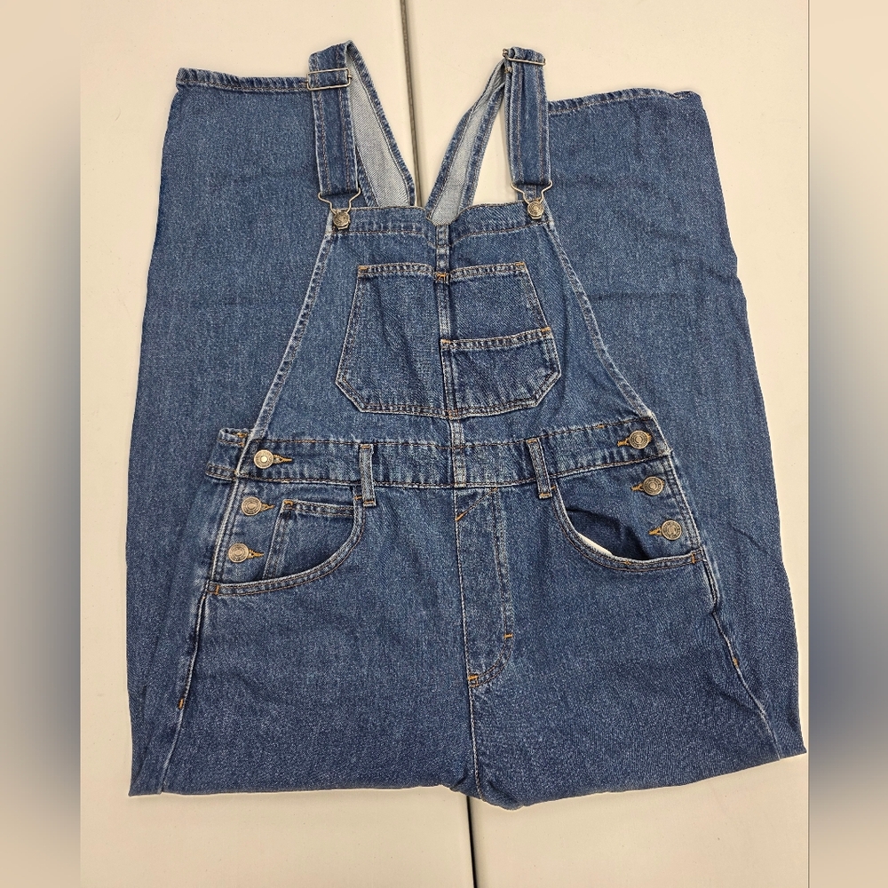 We The Free Classic Blue Denim Overalls Ziggy Straight Leg